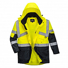 S760 Yellow/Navy Hi-Vis Breathable Contrast Rain Jacket