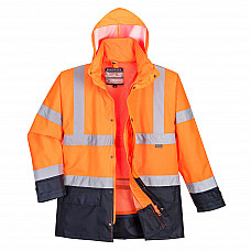 S768 Orange/Navy Hi-Vis 5-in-1 Contrast Executive Jacket