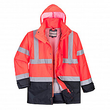 S768 Red/Navy Hi-Vis 5-in-1 Contrast Executive Jacket