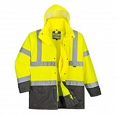 S768 Yellow/Grey Hi-Vis 5-in-1 Contrast Executive Jacket