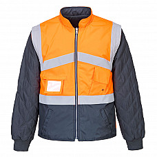 S769 Orange/Navy Hi-Vis Breathable 2-in-1 Contrast Reversible Jacket