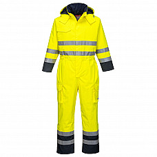 S775 Yellow/Navy Bizflame Rain Hi-Vis Multi Coverall