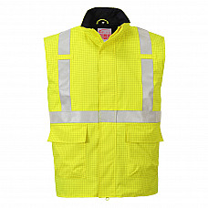 S776 Yellow Bizflame Rain Hi-Vis Anti-static FR Bodywarmer