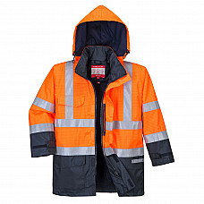 S779 Orange/Navy Bizflame Rain Hi-Vis Multi-Protection Jacket