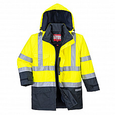 S779 Yellow/Navy Bizflame Rain Hi-Vis Multi-Protection Jacket