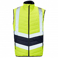 Supertouch Hi Vis Yellow 2 Tone Puffer Bodywarmer