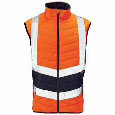 Supertouch Hi Vis Orange 2 Tone Puffer Bodywarmer