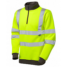 BRYNSWORTHY ISO 20471 Cl 3 1/4 Zip Sweatshirt HV YELLOW