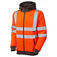 SAUNTON ISO 20471 Cl 3 Full Zip Hooded Sweatshirt HV ORANGE