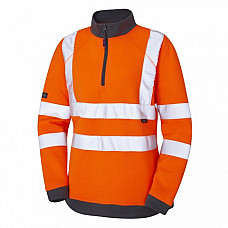 ELBERRY ISO 20471 Cl 2 Women's  1/4 Zip Sweatshirt HV ORANGE