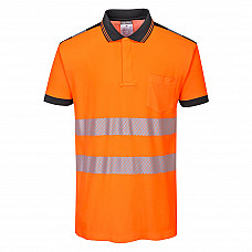 T180 Orange/Black PW3 Hi-Vis Cotton Comfort Polo Shirt S/S