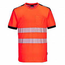 T181 Red/Black PW3 Hi-Vis Cotton Comfort T-Shirt S/S