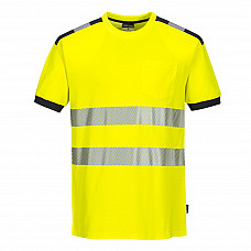 T181 Yellow/Grey PW3 Hi-Vis Cotton Comfort T-Shirt S/S