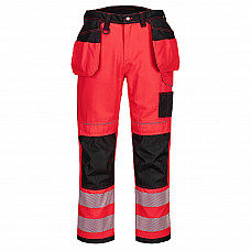 T501 Red/Black PW3 Hi-Vis Holster Pocket Work Trousers