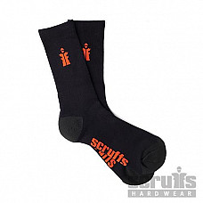 Scruffs Worker Socks Black 3pk