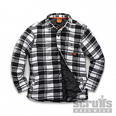 Scruffs Worker Padded Checked Shirt Black/White