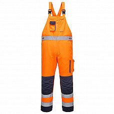 TX52 Orange/Navy Dijon Hi-Vis Contrast Work Bib and Brace