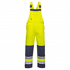 TX72 Yellow/Navy Girona Hi-Vis Contrast Work Bib and Brace