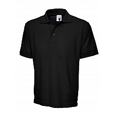 UC104 Black Heavyweight Cotton Poloshirt