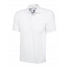 UC104 White Heavyweight Cotton Poloshirt