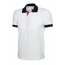 UC107 White Contrast Poloshirt