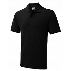 UC114 Black Mens Active Cotton Poloshirt