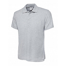 UC114 Heather Grey Mens Active Cotton Poloshirt