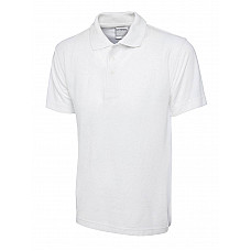 UC114 White Mens Active Cotton Poloshirt