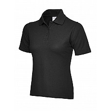 UC115 Black Ladies Active Cotton Poloshirt