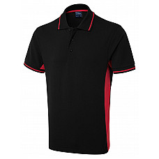 UC117 Black/Red Two Tone Polo Shirt