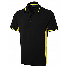 UC117 Black/Yellow Two Tone Polo Shirt