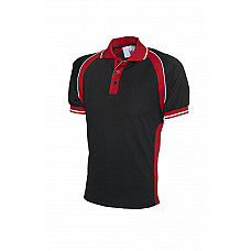 UC123 Black/Red Sports Poloshirt