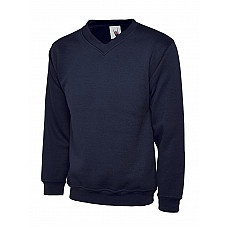 UC204 Navy Classic V-Neck Sweatshirt