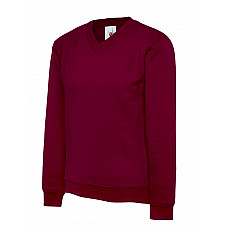 UC206 Maroon Childrens Classic V-Neck Sweatshirt