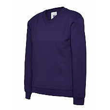 UC206 Purple Childrens Classic V-Neck Sweatshirt