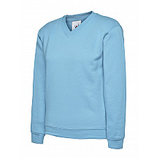 UC206 Sky Childrens Classic V-Neck Sweatshirt