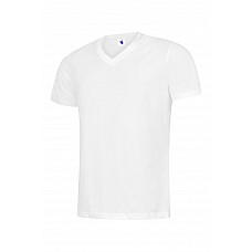 UC317 White Classic V Neck T-shirt