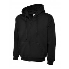 UC504 Black Adults Classic Full Zip Hooded Sweatshirt