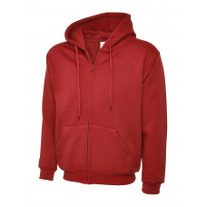 UC504 Red Adults Classic Full Zip Hooded Sweatshirt