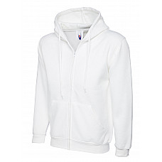 UC504 White Adults Classic Full Zip Hooded Sweatshirt