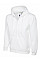 UC504 White Adults Classic Full Zip Hooded Sweatshirt