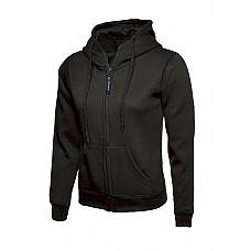 UC505 Black Ladies Classic Full Zip Hooded Sweatshirt