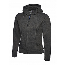 UC505 Charcoal Ladies Classic Full Zip Hooded Sweatshirt