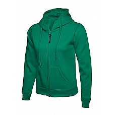 UC505 Kelly Green Ladies Classic Full Zip Hooded Sweatshirt