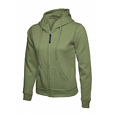 UC505 Olive Ladies Classic Full Zip Hooded Sweatshirt