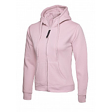 UC505 Pink Ladies Classic Full Zip Hooded Sweatshirt