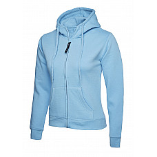 UC505 Sky Ladies Classic Full Zip Hooded Sweatshirt