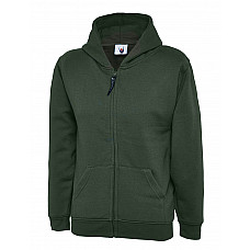 UC506 Bottle Green Childrens Classic Full Zip Hooded Sweatshirt