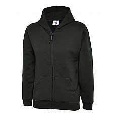 UC506 Black Childrens Classic Full Zip Hooded Sweatshirt