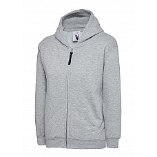 UC506 Heather Grey Childrens Classic Full Zip Hooded Sweatshirt